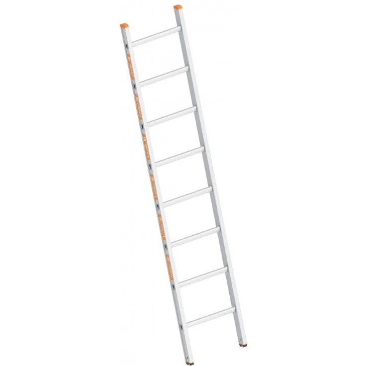 Layher 1054008 Sprossenanlegeleiter Topic, Aluminiumleiter mit 8 Sprossen, Länge 2.30 m