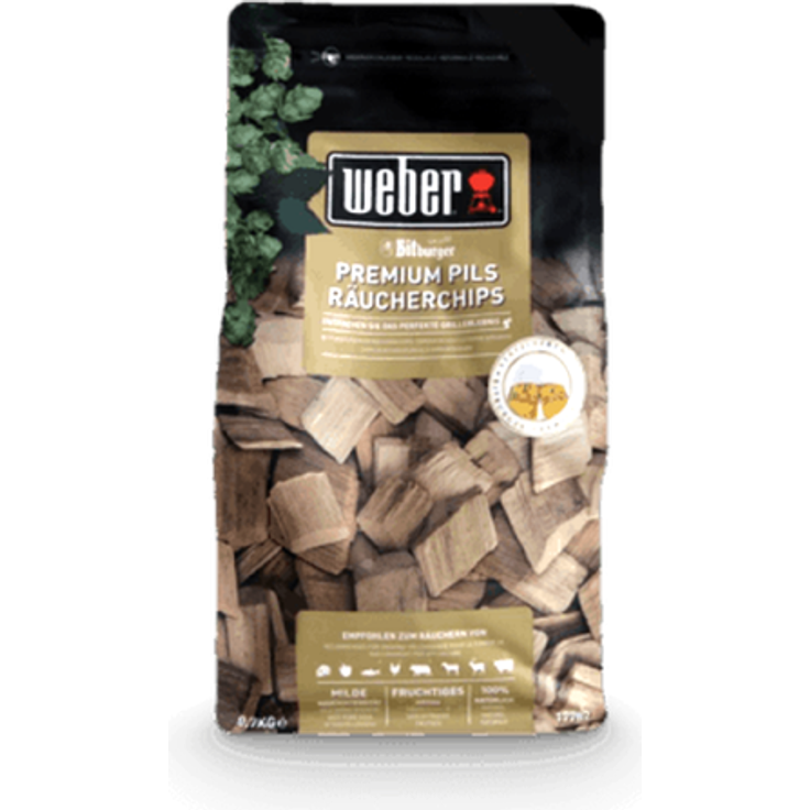 Weber 17782 R„ucherchips Bitburger Premium Pils, 700g, fr alle Fleisch-, Gemse- und K„sesorten, sá-fruchtiger Geschmack, R„uchern, Aroma, Grillen