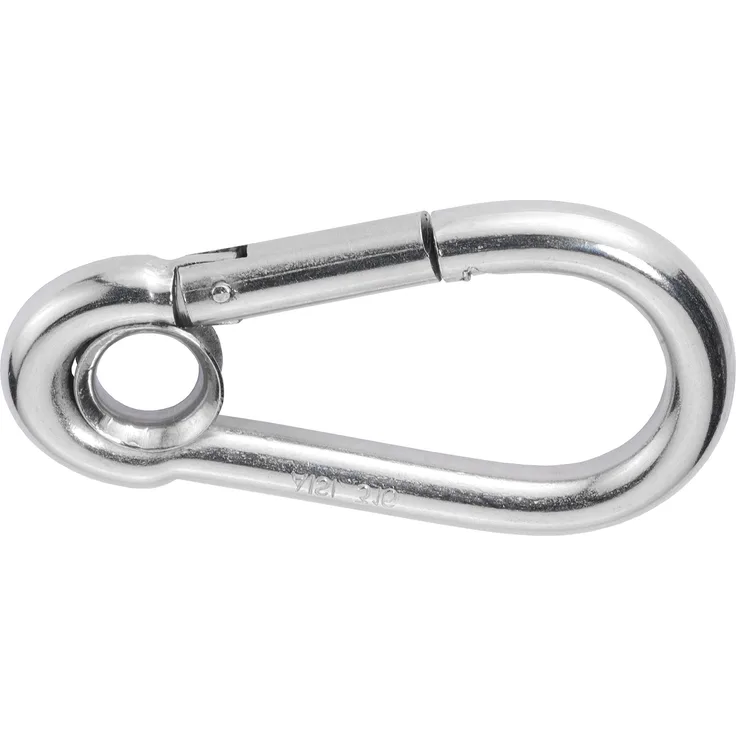 Connex Feuerwehr-Karabinerhaken mit Öse 8 x 80 mm, Edelstahl rostfrei A4, DY270972