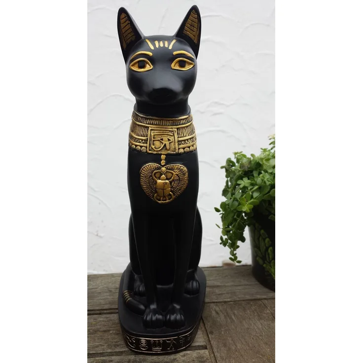 Bastet Figur 28 cm  schwarz, gold