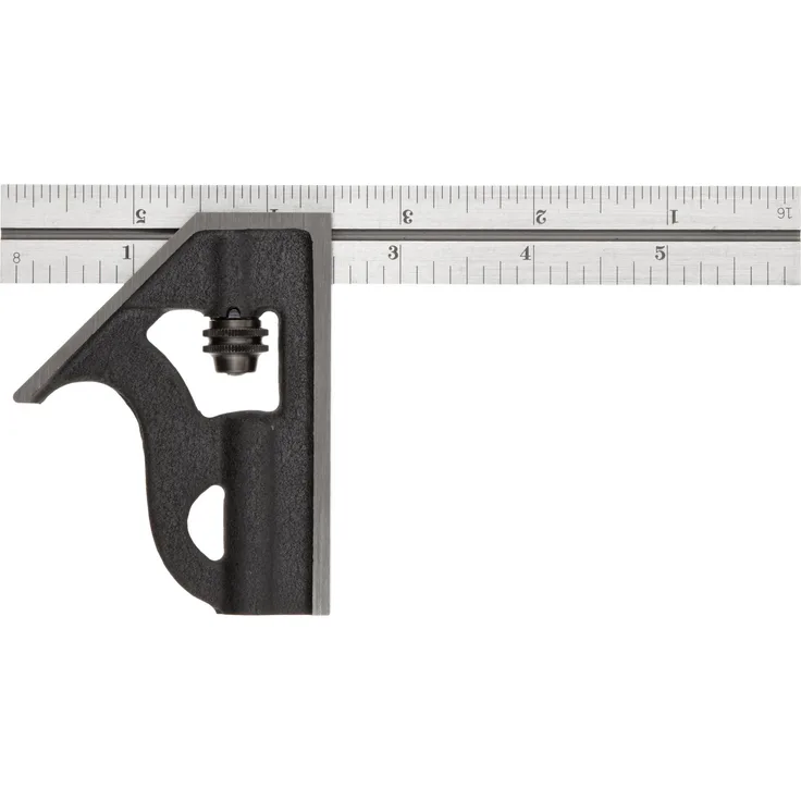 Starrett 10H-6-4R Kombinationswinkel aus Gusseisen, quadratischer Kopf, 4R Graduierung, 15,2 cm Größe