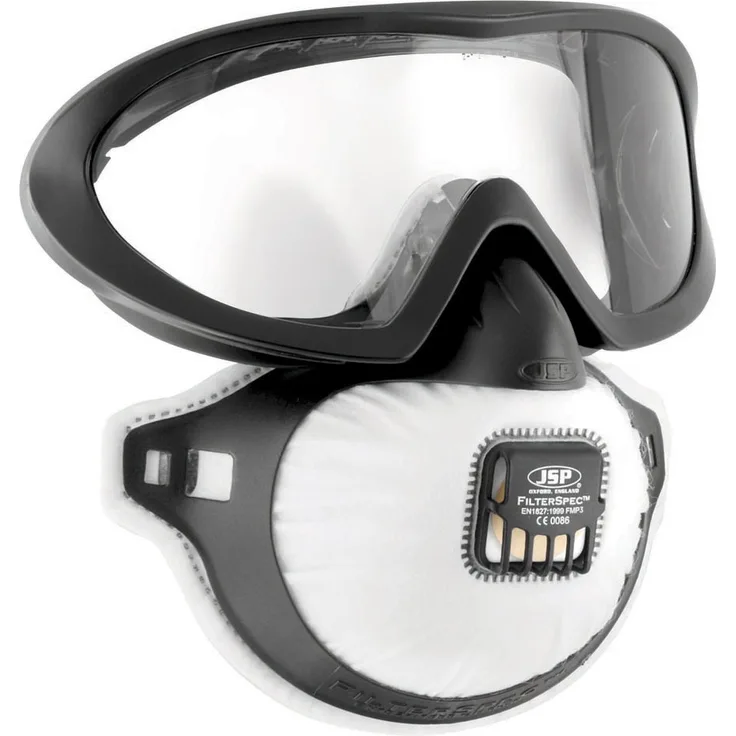 JSP AGE130201100 FilterSpec Pro Atemmaske, schwarz mit FMP3-Ventilfilter