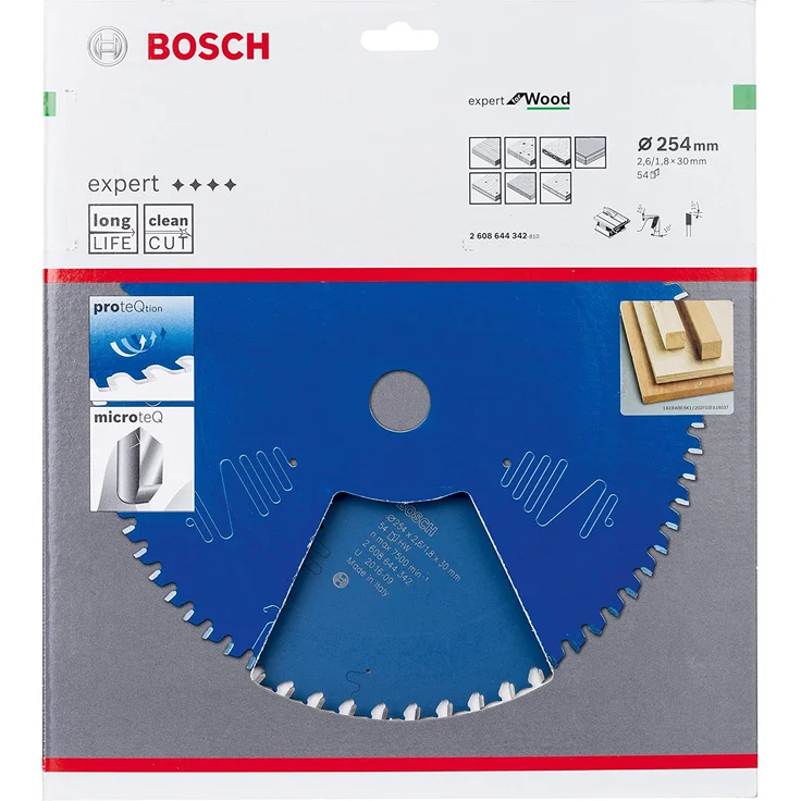 Bosch Professional 2608644342 Kreissägeblatt Expert for Wood (für Holz, 254 x 30 x 2,6 mm, Zähne 54, Zubehör Kreissäge) – Bild 2