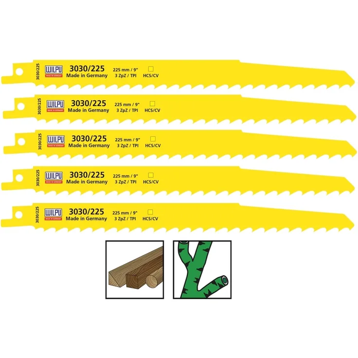 5x Säbelsägeblätter HCS - CV 3030-225 - Wilpu