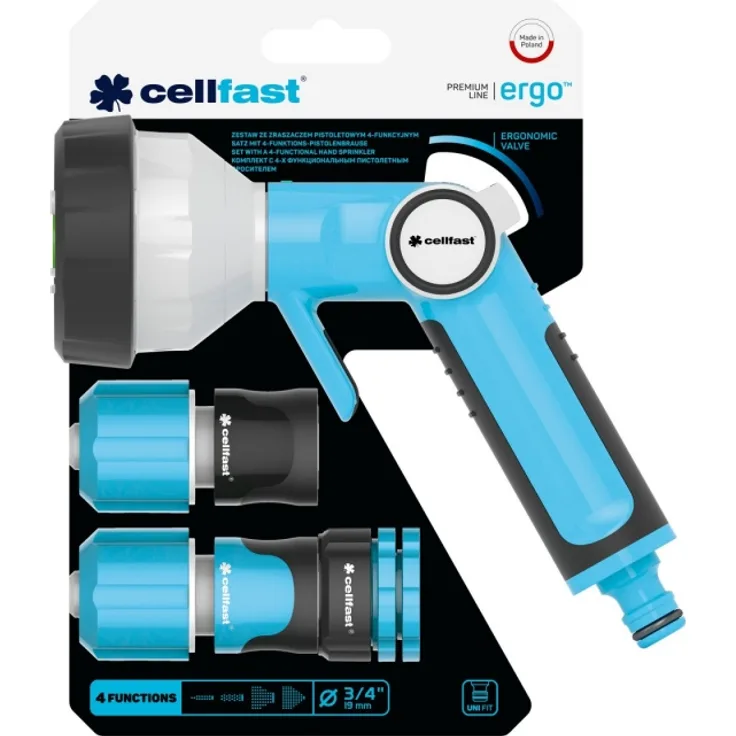 Cellfast Satz ERGO mit 4-Funktions-Pistolenbrause 3/4