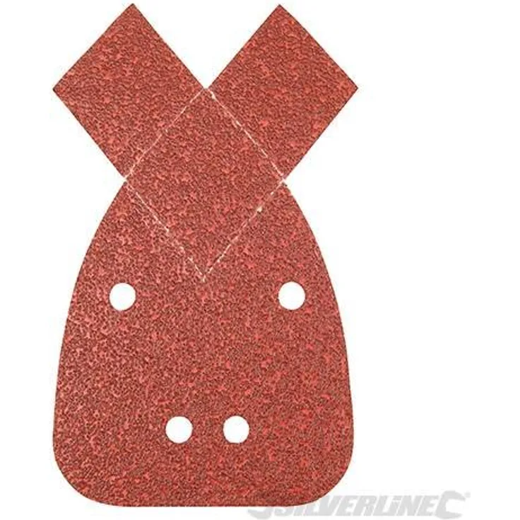 Silverline 330967 Klettschleifblätter mit 2 extra Spitzen, 140 mm, 10er-Pckg. 40er, 60er, 80er,120er,240er-Körnung