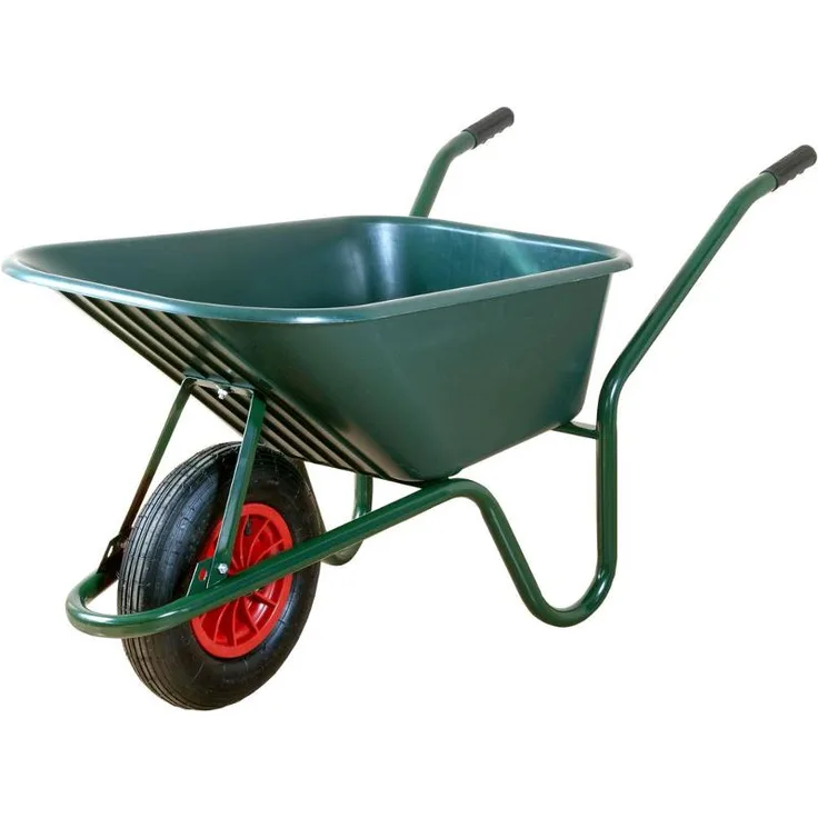 Limex Schubkarre 100 Liter bbruchsichere PP-Mulde, dunkelgrün