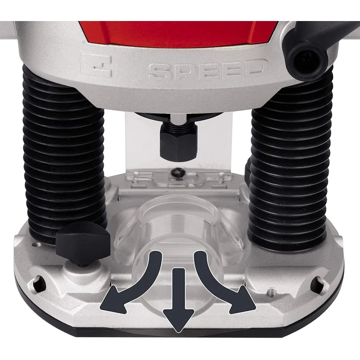 Einhell Oberfräse TE-RO 1255 E (1200 W, Spannzange Ø 6 und 8 mm, 55 mm Hubhöhe, elektronische Drehzahlregulierung, Spindelarretierung, einfacher Werkzeugwechsel) – Bild 2