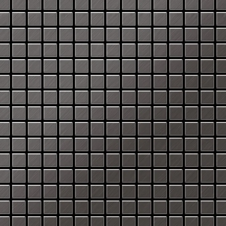 Alloy Mosaik Fliese massiv Metall Titan gebürstet in dunkelgrau 1,6mm stark Mosaic-Ti-SB 1,04 m2