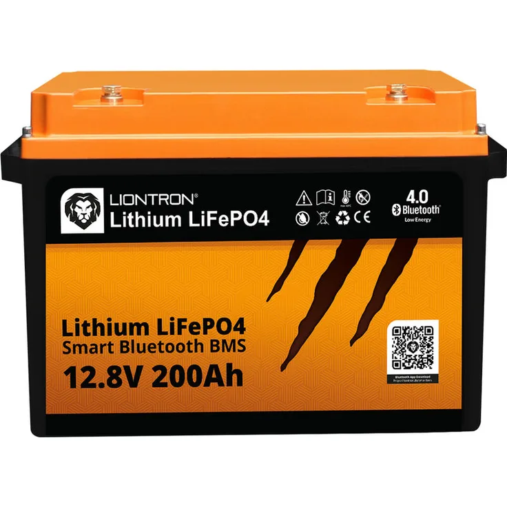 LIONTRON LiFePO4 Akku Smart BMS 12,8V, 200Ah - Vollwertiger Ersatz für 12 Volt Blei-Akkus