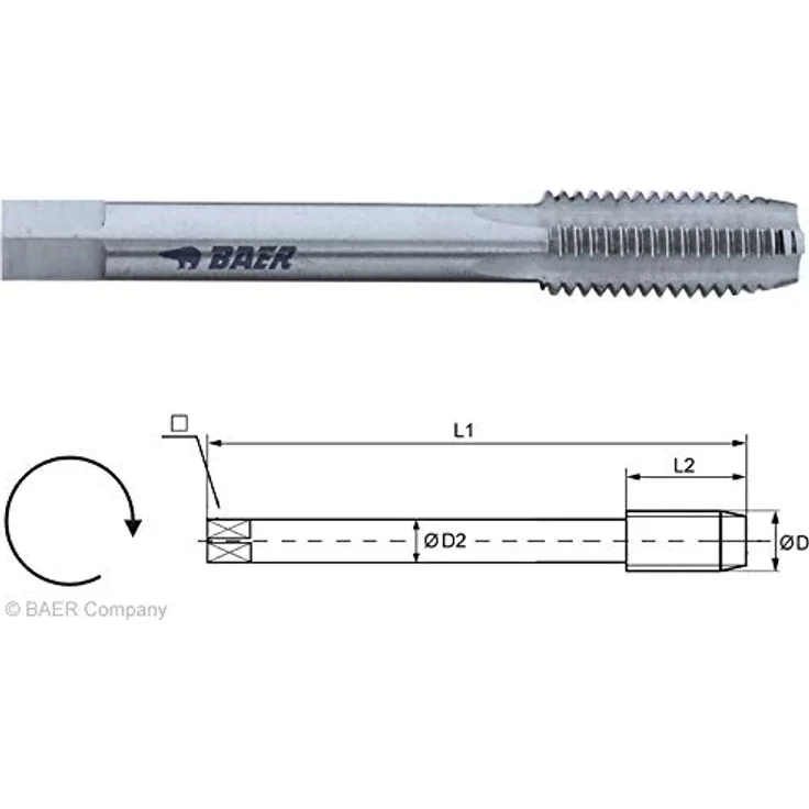 BAER HSSG Einschnittgewindebohrer Form D - M 14 x 2,0 – Bild 1