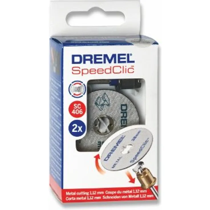 Dremel SpeedClic SC406 Mehrzweck Starter Set, Zubehör Set mit 1 Aufspanndorn und 2 Trennscheiben zum Trennen von Metallrohren, gehärtetem Stahl, Kupfer, Trockenbauplatten u.v.m.