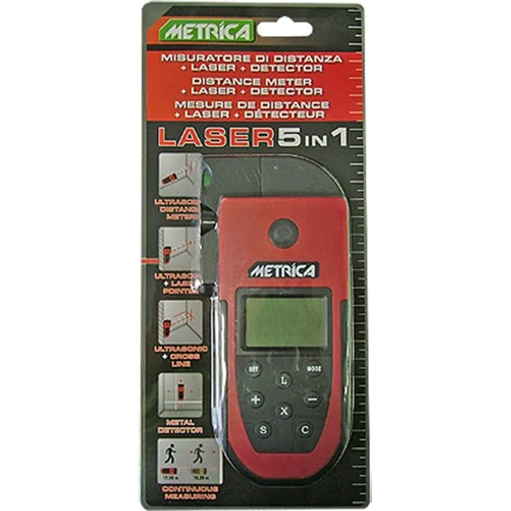 Metrica 5 In 1 Messgerät Ultraschall und Metalldetektor, 61526