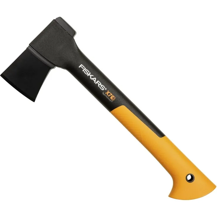 Fiskars Universalaxt X7-XS, Länge 354 mm, Antihaftbeschichtet, Hochwertiger Stahl-Klinge, Glasfaserverstärkter Kunststoff-Stiel, Schwarz-Orange