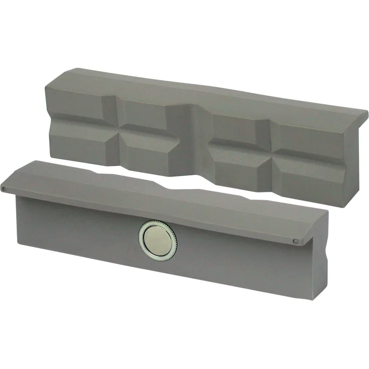 Heuer 115122 Schraubstockbacken, Schutzbacken Set 3-teilig (rechtwinkelig planparallel integrierte Spezialmagnete, Backen für Schraubstock 120 mm, Inhalt: Typ G, PP, N), rechtwinkeligkk,