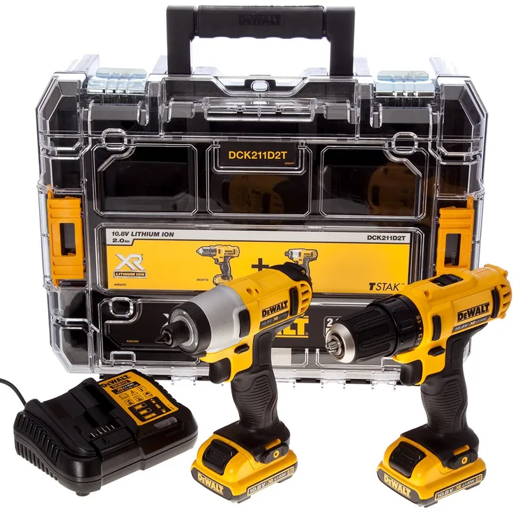 Dewalt DCK211D2T-QW Akku Schlagschrauber, 1840 W, 10.8 V, Schwarz-Gelb