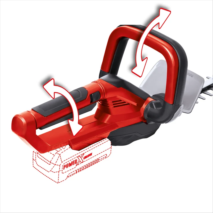 Einhell Akku-Heckenschere GE-CH 1855-1 Li-Solo Power X-Change (Li-Ion, 18 V, 55 cm Schnittlänge, 18 mm Zahnabstand, ergonomischer Griff, ohne Akku und Ladegerät) – Bild 2