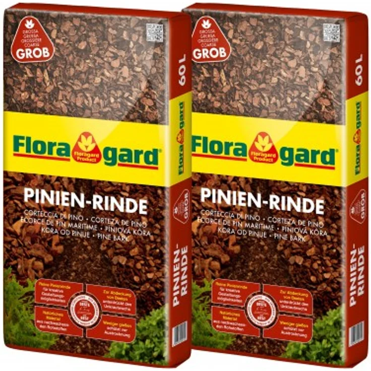 Floragard Pinie grob 25-40 mm 2x 60 Liter – Bild 1