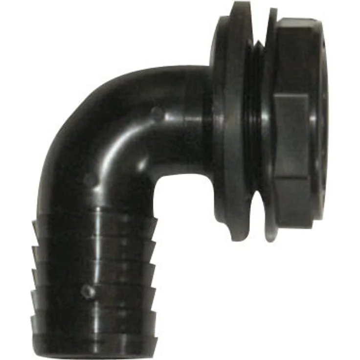 Garantia Überlaufbogen für Regentonnen, 51 mm (2) - mit Schlauchanschluss und Kontermutter - 330043 - Preisvergleich – Bild 1