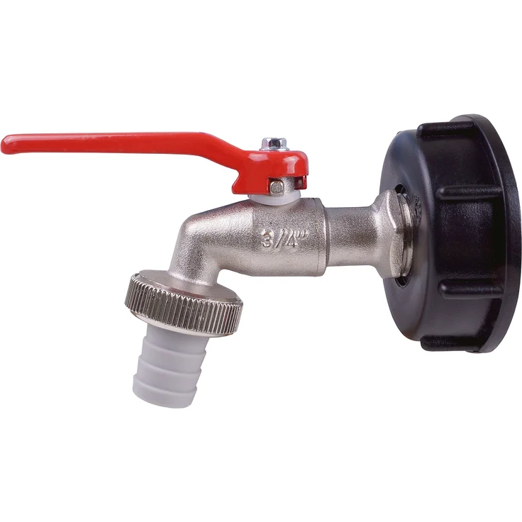 Cornat Kugelauslaufhahn - 26,44 mm (3-4 Zoll) AG - Inkl. Schlauchanschluss & Adapter für IBC-Regenwassertanks - Hochwertiges Messing - Zapfhahn für Regentonnen - Wasserhahn - Absperrhahn - FLOR92586 Bewässerungszubehör