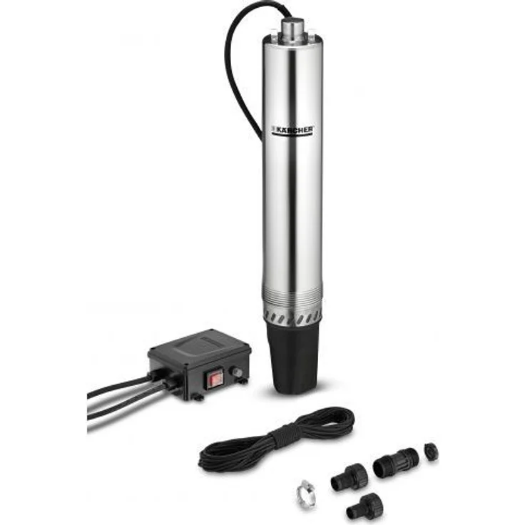Kärcher BP 4 Deep Well Tauchdruckpumpe 00 Watt 4.600 l/h Entwässerung max. Förderhöhe 43 m max. Förderdruck 4,3 bar max. Tauchtiefe 12 m max. Wassertemperatur 35 °C Kabellänge 15 m 10,1 kg – Bild 1