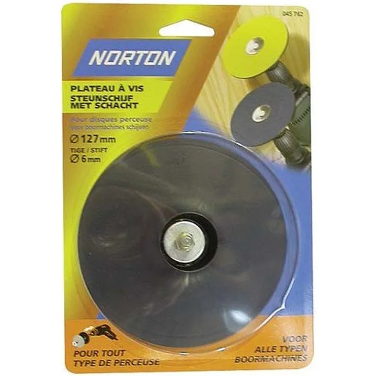 Norton Halterungsscheibe für Schleifscheiben, Schaft 6 mm, 125 x 12 mm