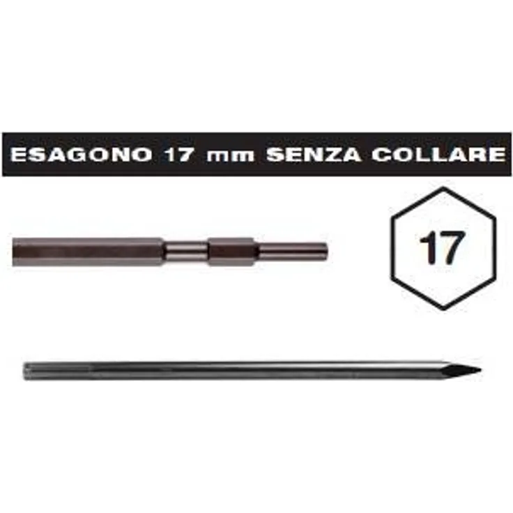 Hitachi ? 751535 ? Meißel Sechskant 21 mm ohne Reifen, Achse 19 mm 30 x 380