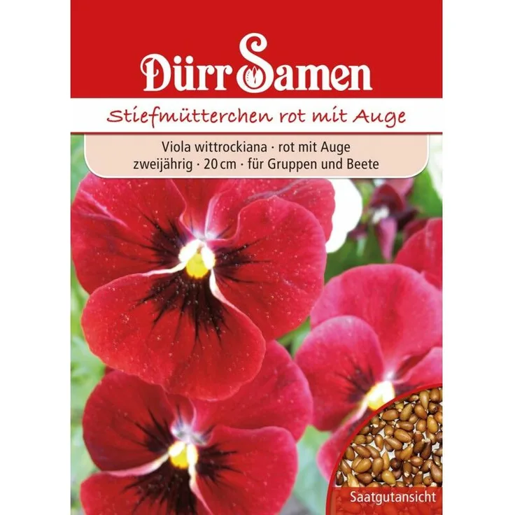 DÜRR-SAMEN Dürr-samen - Stiefmütterchen rot mit Auge | Stiefmütterchensamen 