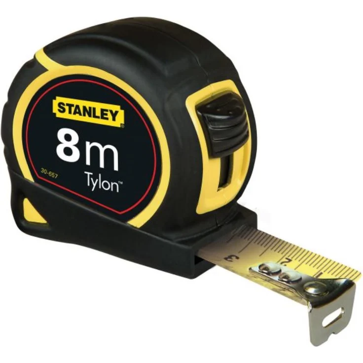 Stanley Bandmass Tylon (8 m, Tylon-Polymer Schutzschicht, verschiebbarer Endhaken, Kunststoffgehäuse) 0-30-657 – Bild 1