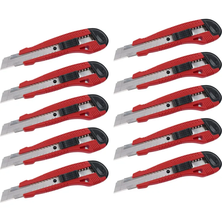 Kreator 10er Set Cuttermesser 18 mm Klingenspeicher