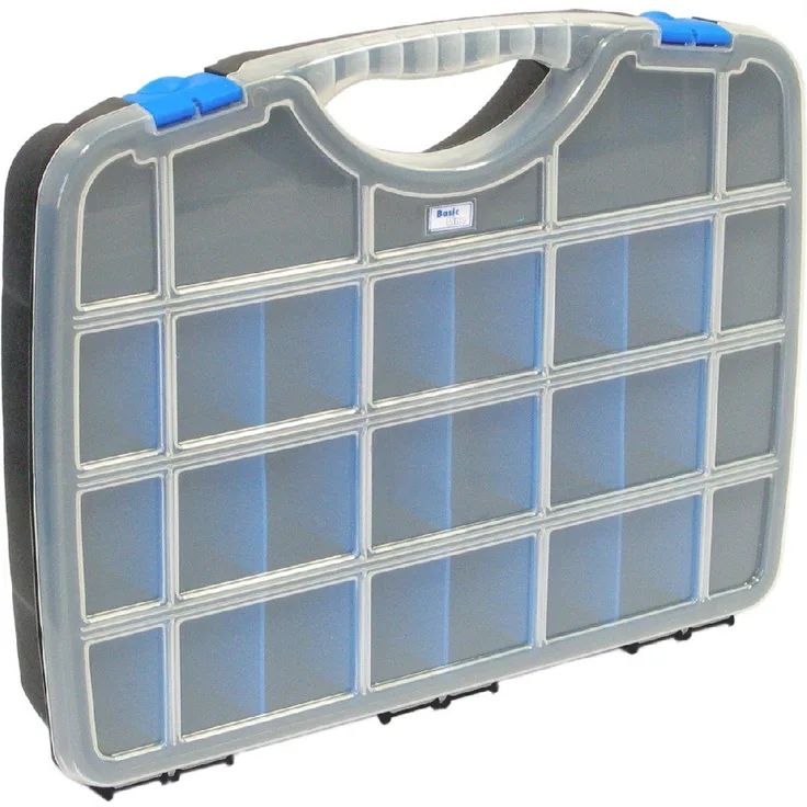 Tayg 022555 Line Etui mit beweglichen Trennwänden Nr. 22-21 Sortimentskasten Basic Box 01-312 x 238 x 51 mm-bis zu 26 Fächer-schwarz-blau
