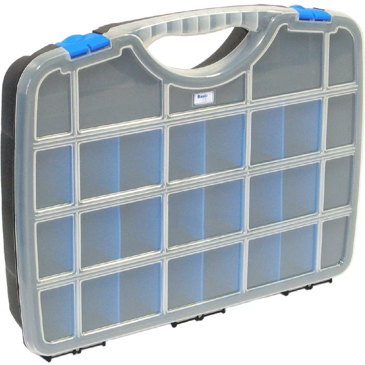 Tayg 022555 Line Etui mit beweglichen Trennwänden Nr. 22-21 Sortimentskasten Basic Box 01-312 x 238 x 51 mm-bis zu 26 Fächer-schwarz-blau – Bild 1