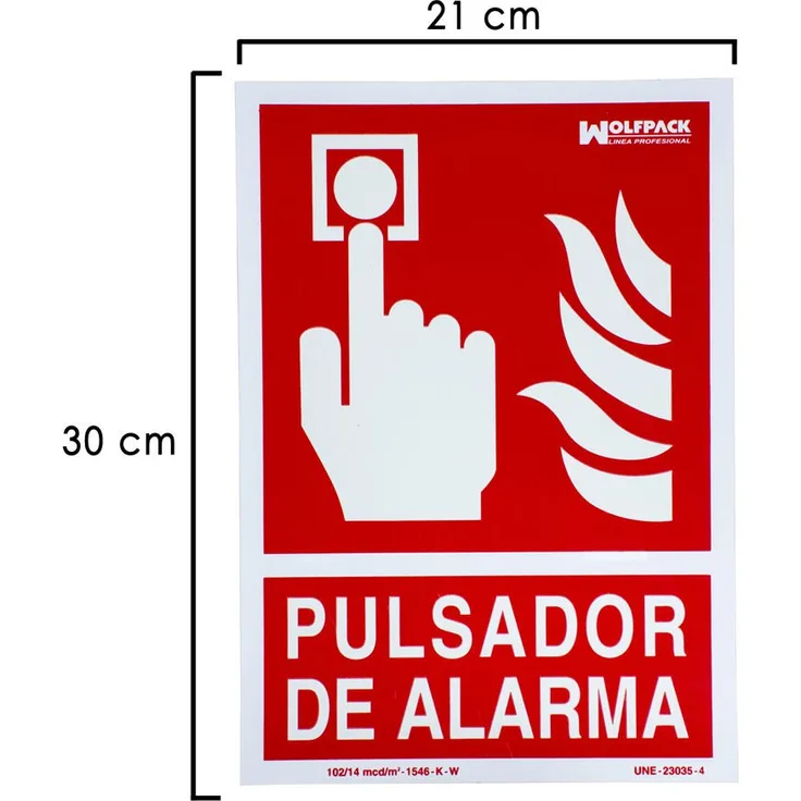 Wolfpack 15051210 Schild Taster Alarm 30 x 21 cm