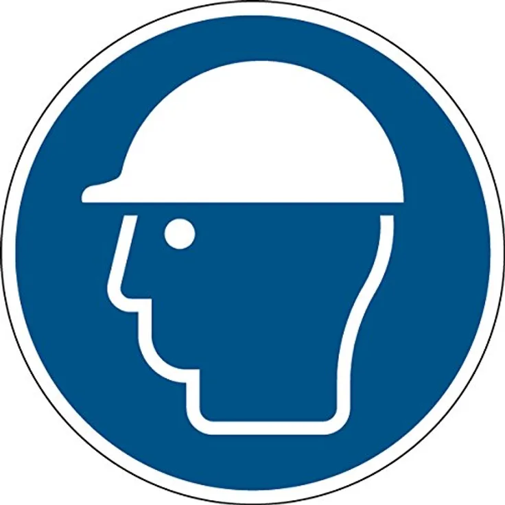 Brady PIC M014-Dia 200-PE-CRD-1 Gebot Laminierter, Polyester Schild, 200 mm durchmesser, Weiß-Blau