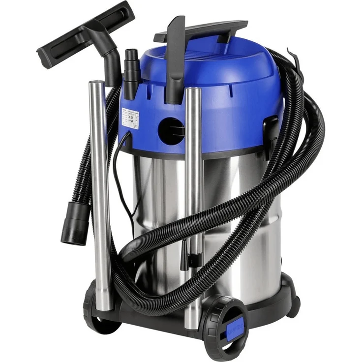 Nilfisk Multi II 30 T INOX VSC Nass--Trockensauger, für die Reinigung im Innen- & Außenbereich, 30 Liter Fassungsvermögen, 1400 W Eingangsleistung, 230 V (blau) Beutel - beutellos 30 Liter – Bild 4