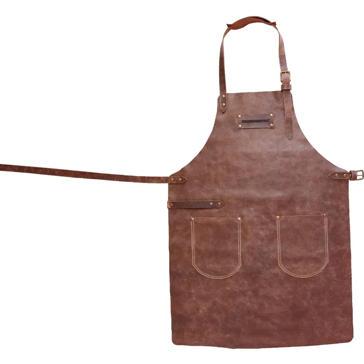 Feuermeister Lederschürze in Antikleder Farbe Cognac mit 2 Taschen Größe 3