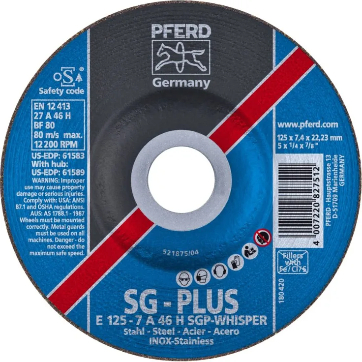 Pferd 62212848 Schruppscheiben E 125-7 A46H SGP-Whisper