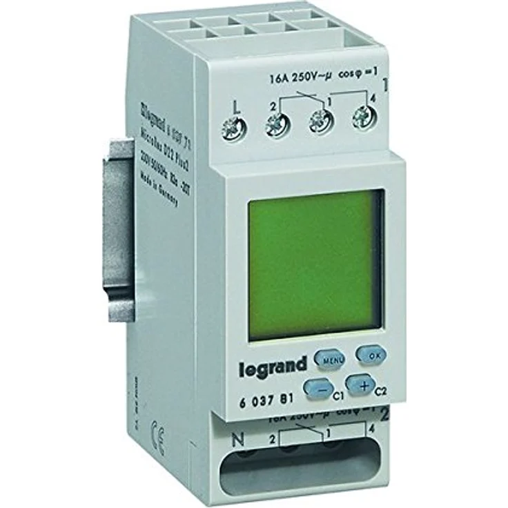 Legrand, digitale Wochen-Zeitschaltuhr MicroRex D22, 2 Kanal, 2-modulig für Hutschiene mit 230V und 4000W, 603781 – Bild 1