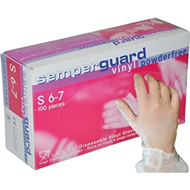 Semperguard 815780039 / 3000001447 Hygienehandschuhe aus Vinyl, puderfrei, Größe XL, 9-10, Transparent (90 er-Pack)