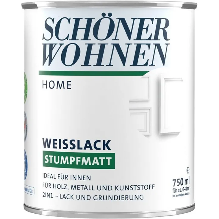 Schöner Wohnen - SCHÖNER WOHNEN-Kollektion Weißlack Home, stumpfmatt, 750 ml, weiß - weiß