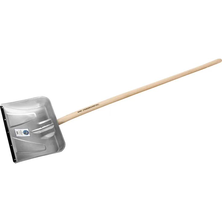 SHW Schneeräumer Aluminium 52 cm mit Flüsterkante und Rundstiel 140 cm