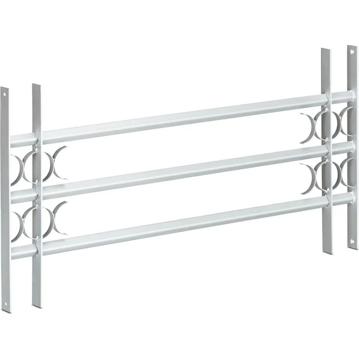 Fenstergitter Einbruchschutz, Ausziehbar, Aussen, Verzinkt, Stahl, 450 x 1000-1500 mm, Sicherheitsgitter, grau – Bild 1