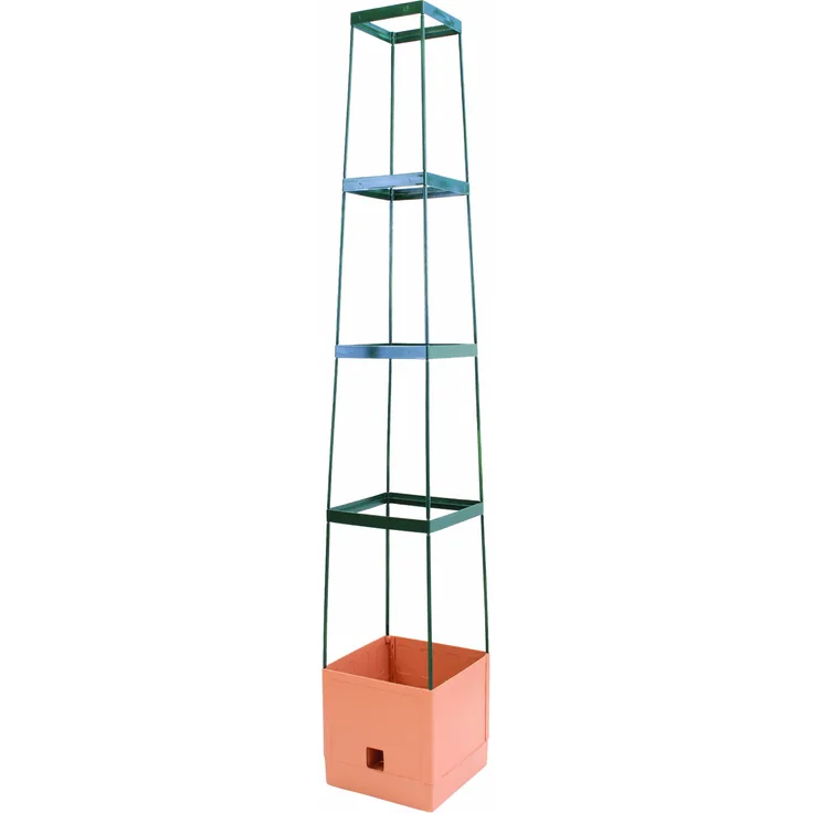 Bio Green Pflanzen-Aufzucht-Turm Maxitom, mit Rankhilfe für Tomaten und 2,5 L Wasserspeicher, terracotta