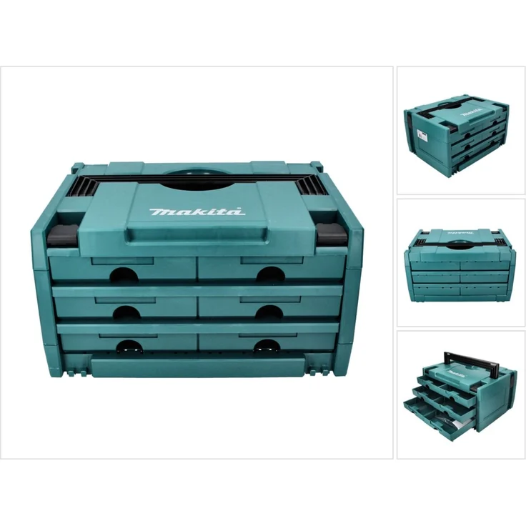 Makita MAKSTOR 3.6 Werkzeug Koffer 6 Schubladen ( P-84333 ) 395 x 295 x 215 mm – Bild 1
