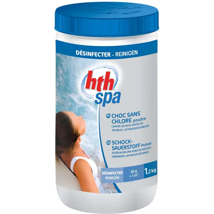 HTH Spa Schock Sauerstoffpulver 1,2 kg Schocksauerstoff Pulver für Whirlpools und Spas