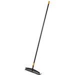Fiskars Universal-Gartenrechen mit 12 gebogenen Zinken, Breite: 41 cm, glasfaserverstärkter Kunststoff-Aluminium, Schwarz-Orange, Solid, 1003466