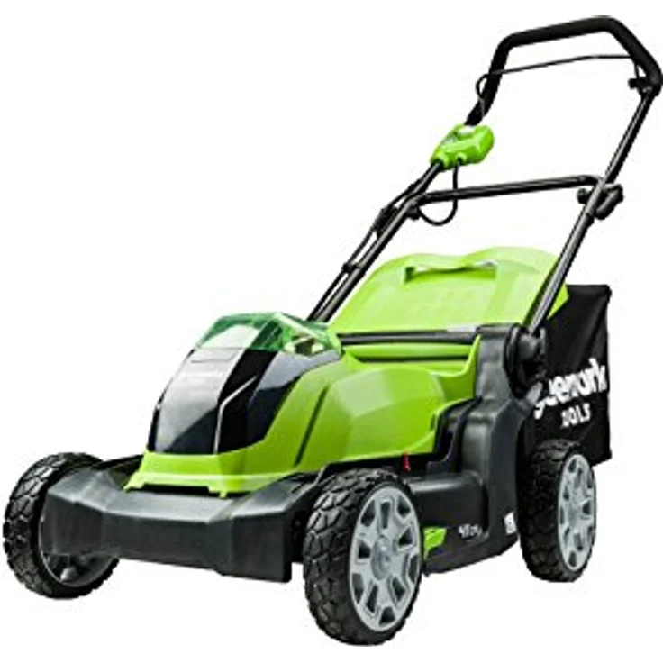 Greenworks Tools G40LM41K2X Rasenmäher 2in1 Mulchen & Mähen, Li-Ion 40V,mit 2 Akku 2 Ah & Ladegerät, 40 V, grün, 50l Fangkorb – Bild 1