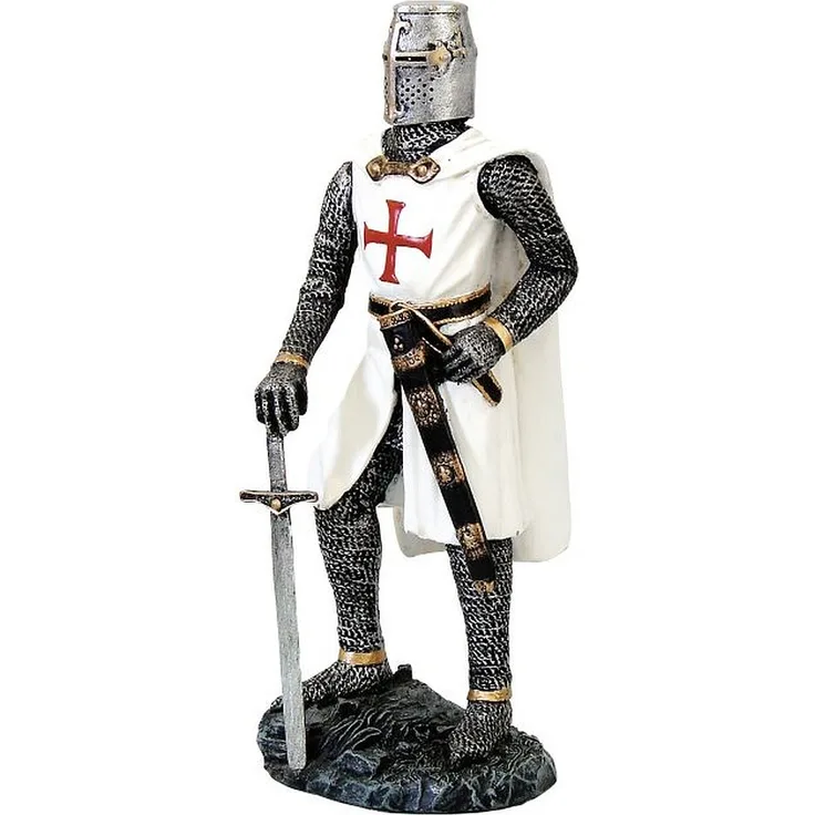 Tempelritter mit Schwert Figur Templer Ritter Deko Skulptur