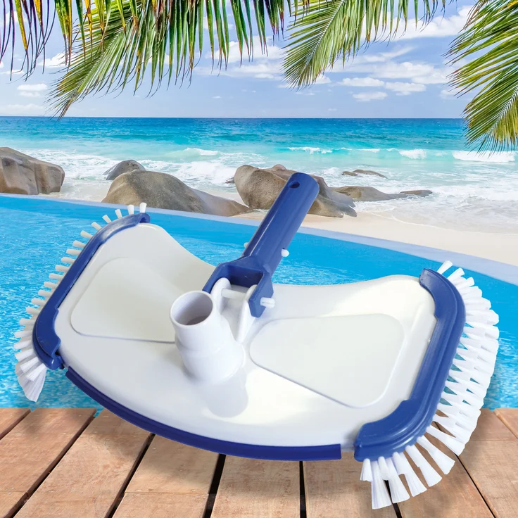 Steinbach Poolreinigung Bodensauger De Luxe, mit seitlichen Bürsten, Schlauchanschluss Ø 32/38 mm, für Teleskopstange, Weiß, 360x200 mm – Bild 2