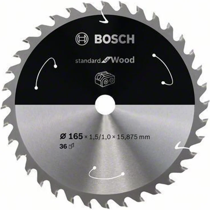 Bosch Professional Kreissägeblatt Standard for Wood (Holz, 165 x 15,875 x 1,5 mm, 36 Zähne, Zubehör Akku Kreissäge) – Bild 1